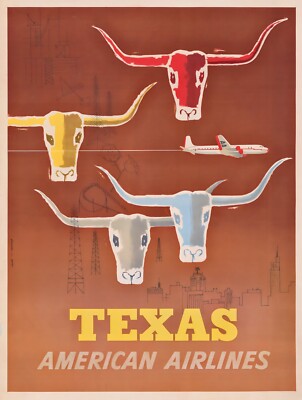 Texas Vintage Reise Urlaub Urlaub Kunst Dekoration Druck Wandposter