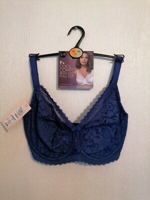 M&S Lingerie Marine Blue 32GG Cool Comfort Full Cup Underwire Bra New ...