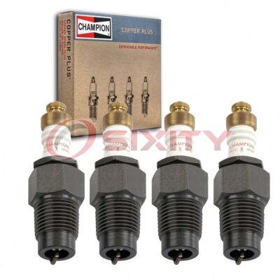 4 pc Champion Copper Plus 425 Spark Plugs for X Ignition Wire Secondary to
