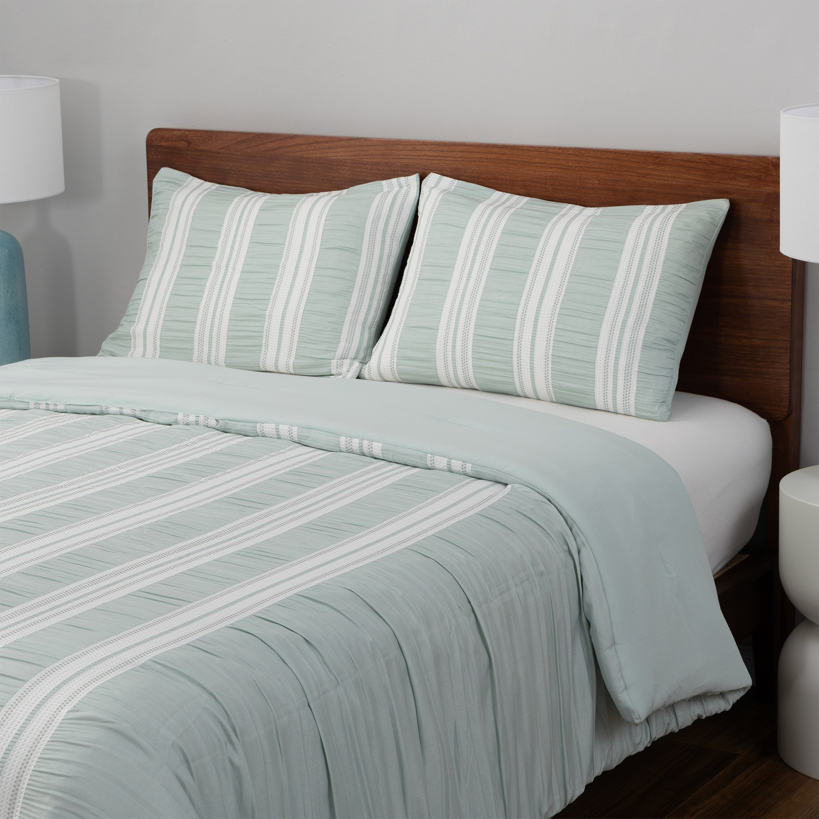 Berkshire Life Waffle Stripe 3piece Comforter Set eBay