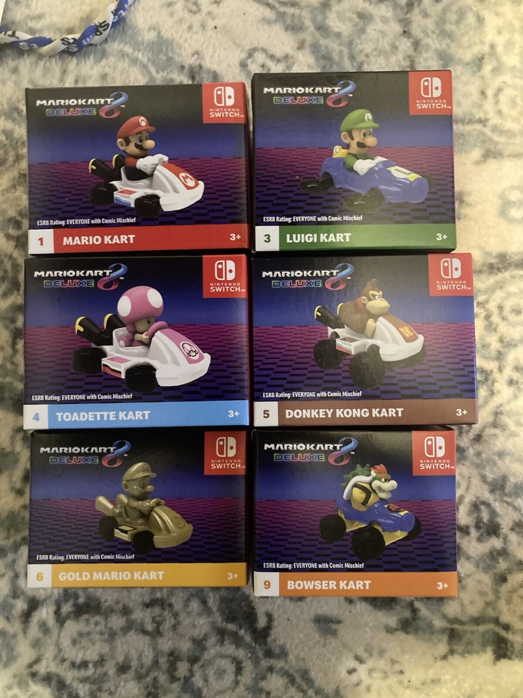 McDonalds Mario Kart 2024 Toy Set Lot of 6 Different Hot Wheels 1 3 4 5 6 9