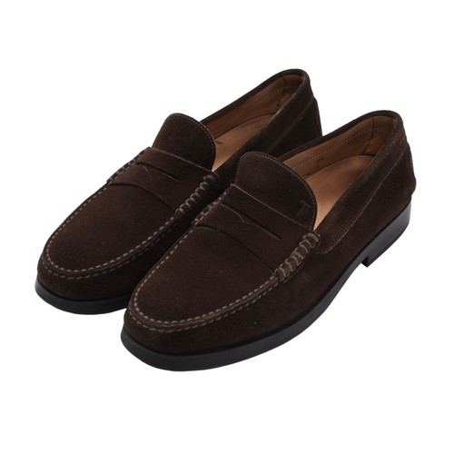 TOD'S Loafers Gr 9 1/2 Wildleder Suede Chocolate Braun Brown Made in Italy Class