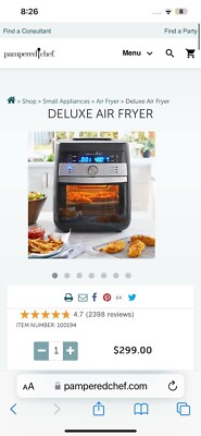 GentlyUsed Pampered Chef DELUXE Air Fryer ROTISSERIE/AIRFRYER/DEHYDRATOR&MORE