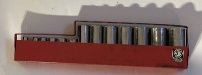 Matco 3/8  13 Piece DEEP & SEMI DEEP 6 Point Socket Set W/ Tray 1/4  - 1  NICE!