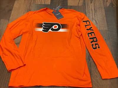 Philadelphia Flyers NHL Men's Fanatics Orange Logo Long Sleeve Shirt ~ NWT