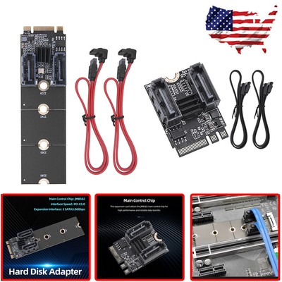 NGFF M2 NVME To SATA3.0 Card Adapter 6Gbps Riser Card PCIE NVME To Dual SATA 3.0