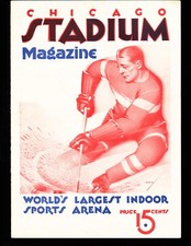EX COND 1/7/1934 Rangers @ Black Hawks NHL Program - Hawks Win 1934 Stanley Cup