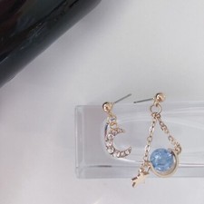 Earrings for women moon and star with crystal