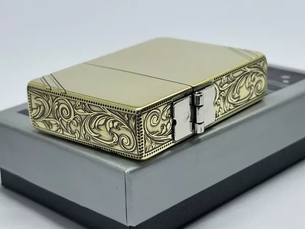 Zippo Lighter 1935 Replica Arabesque 3 Sided Processing Brass Antique Gold Japan