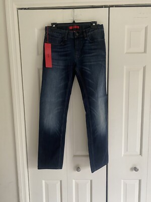 NEW Hugo Boss Dark Wash Logo Button Patch Men's Jeans 28