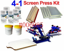 Kit-4 Color Screen Printing Package Kit Manual Operate Press Set Fast Shipping