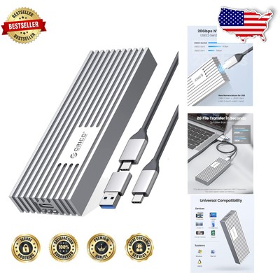 Aluminum M.2 NVMe Enclosure, USB-C PCIe Adapter - 4TB Capacity, Cooling Vest