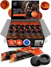 Charcoal Discs to Burn Incense - 100 pcs Charcoal for Incense Burning - 33 mm.
