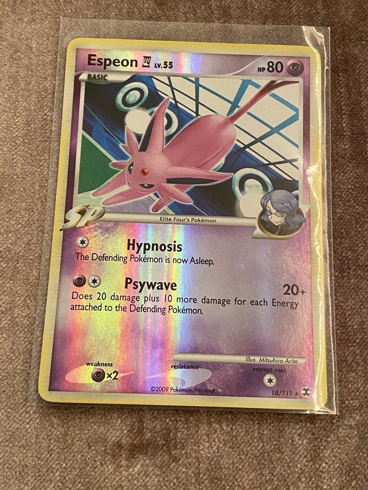 Espeon 18/111 Reverse Holo Pokemon Card Rising Rivals LP-