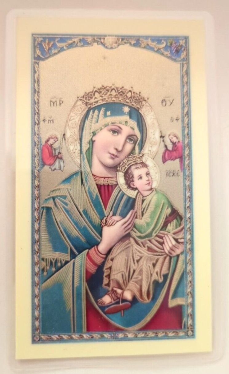 OUR LADY OF PERPETUAL HELP Laminated Prayer Card Colored Medal From The ...