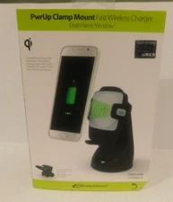 Bracketron PwrUp Clamp Mount Fast Wireless Qi Charger on Car Dash/Vent NIB