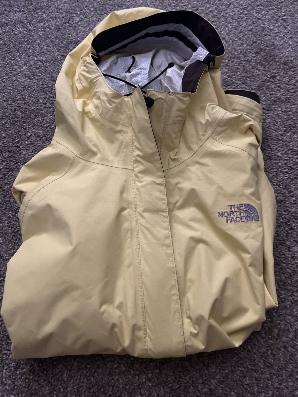 The North Face Jacket Yellow Hyvent Hooded Rain Coat XL