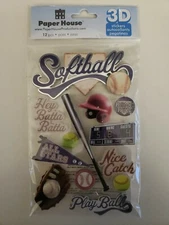 Paper House Softball scrapbooking stickers 