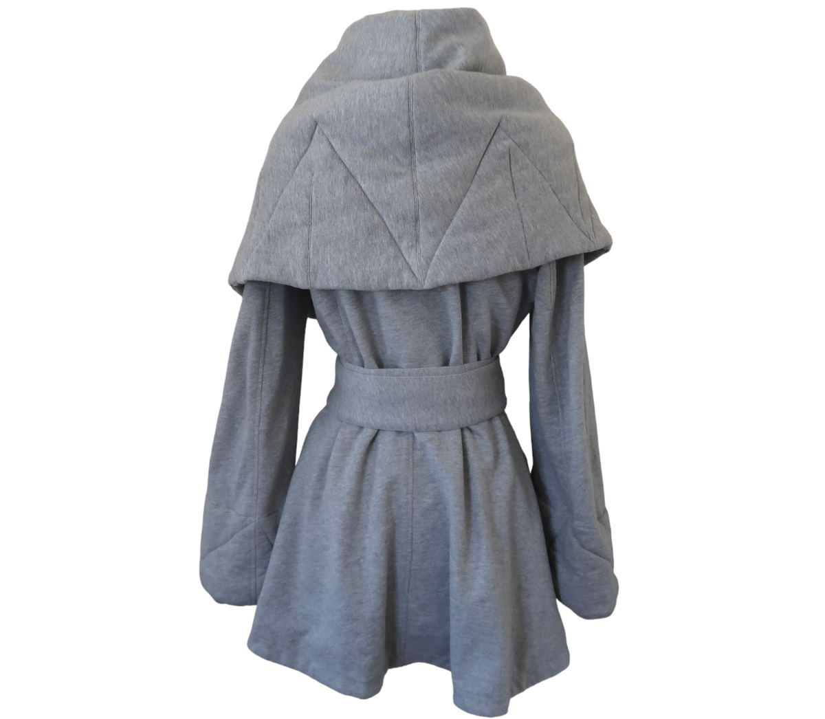 vtg 80s OMO NORMA KAMALI heathered fleece shawl collar jacket O/S