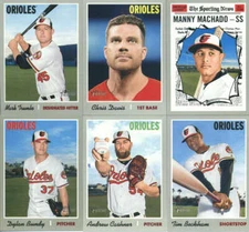 2019 Topps Heritage Baseball Baltimore Orioles Team Set of 9 Cards (No SPs)