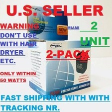 2X US To EU 50 Watt European Power Voltage Converter 220 to 110 Volt 50W Europe