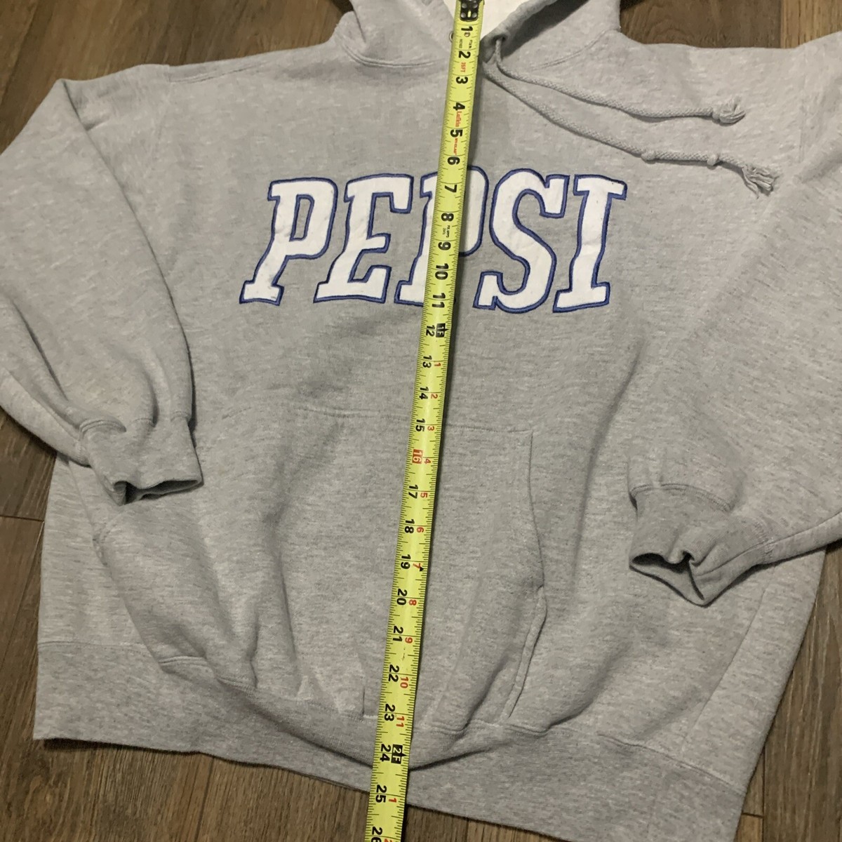 VTG Pepsi Men's XL Gray Hoodie Sweatshirt Pullover 90s