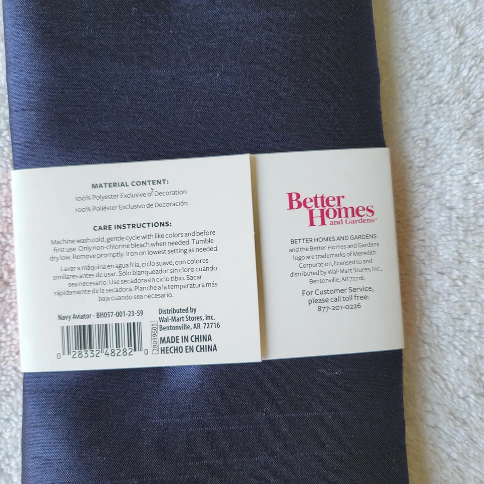 Holiday Blue Napkins EMBROIDERED Holly Leaves and Berries Better Homes 2 Set - Image 4 of 4