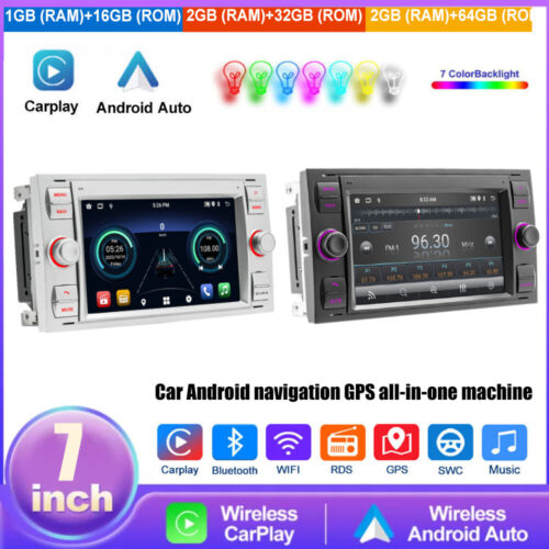 Do Ford Focus C / S-MAX Mondeo 7" Android Radio samochodowe Carplay GPS Nawigacja WI-FI - Zdjęcie 1 z 23