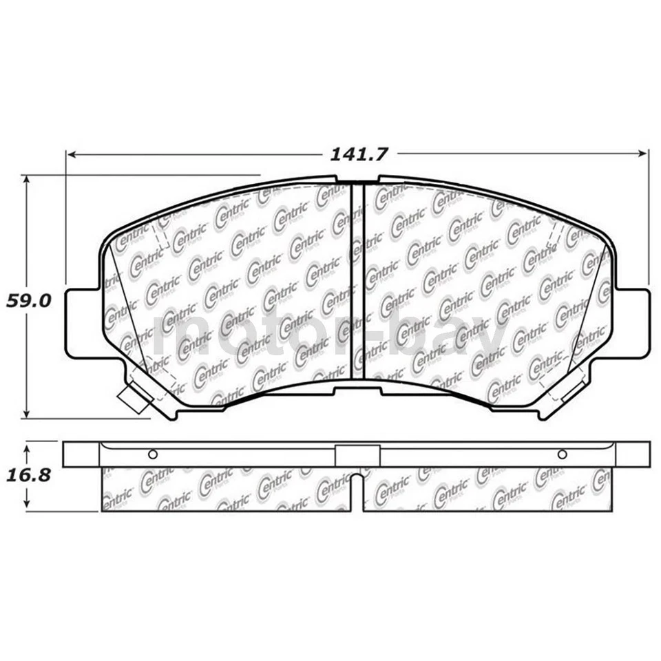Pastilhas de freio dianteiras traseiras compatíveis com Nissan Maxima 2012 2013 2014 2015 2016 2017 2018 2019 - Imagem 3 de 4