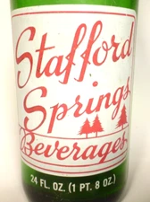 vintage ACL Soda POP  Bottle: green STAFFORD SPRINGS of STAFFORD SPRING, CONN