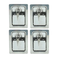 4 Trailer Paddle Door Latch Handle RV Truck Tool Box Lock Steel +Keys 5.5"X4.25"