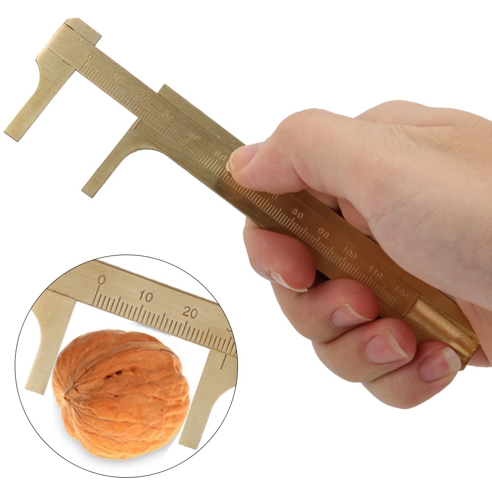 Brass Vernier Caliper Walnut Bracelet Measuring Tool Jewelry Testing