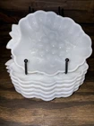 6 Vintage 1950's Hazel Atlas Milk Glass Grape Shaped Candy Nut Dishes