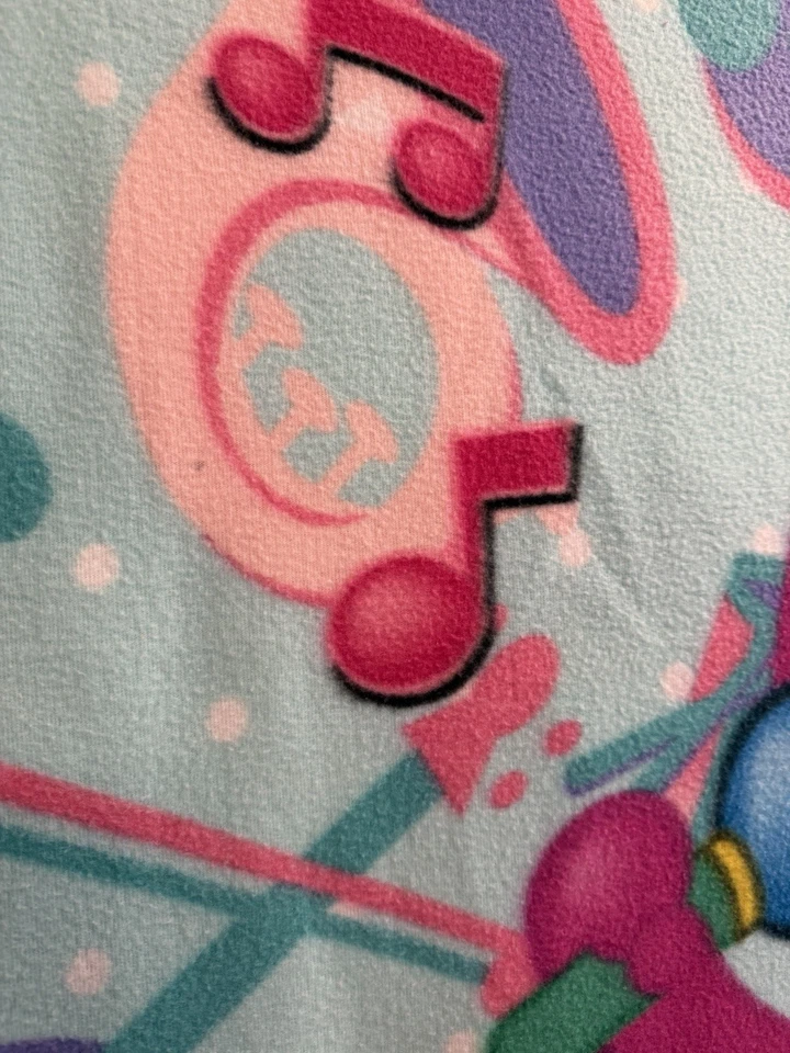 Винтажное музыкальное флисовое одеяло Barney Y2K - Изображение 4 из 4