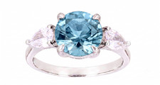 3.50 Carat Natural Round Shape Aquamarine 925...