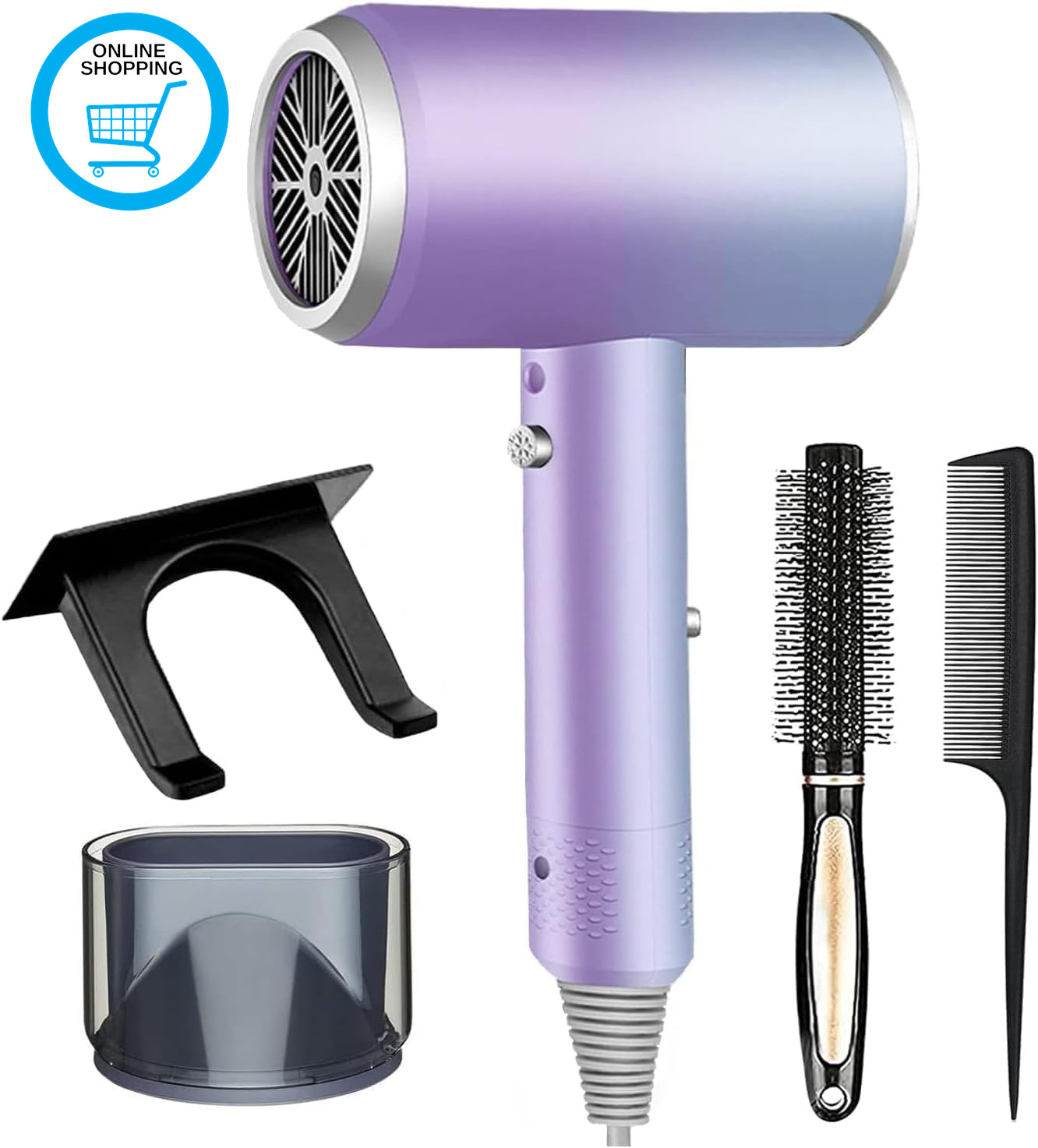 Hair Dryer, 2000W Fast Drying Ionic Hairdryers for Women, Lightweight Blow Dryer