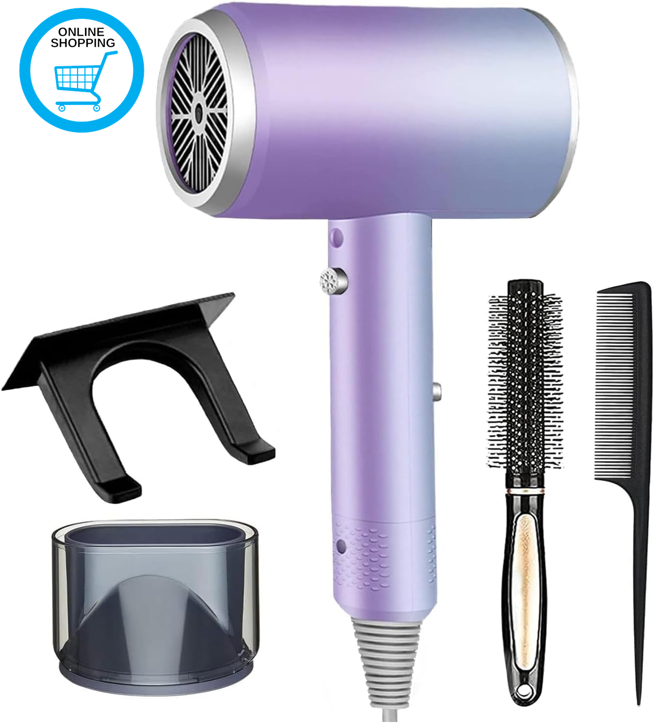 Hair Dryer, 2000W Fast Drying Ionic Hairdryers for Women, Lightweight Blow Dryer