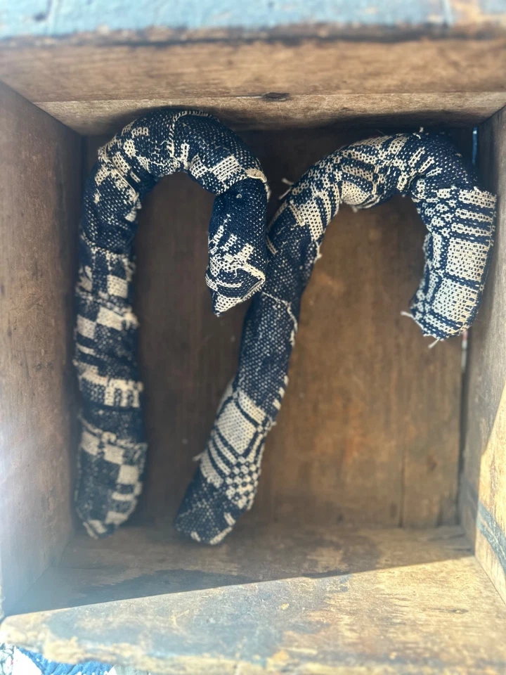 Cobertor Azul Primitivo Grande Bastones de Caramelo Cuenco Relleno Adornos Navidad Foto 2 de 4