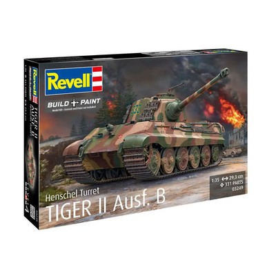 REVELL 03249 Modellbausatz Tiger II Ausf.B (Henschel Turm) 1:35, ab 12 Jahre