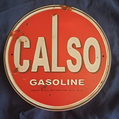 #ad #ad 8quot; Round Metal Sign Man Cave Wall Art Garage Bar Gas Station Oil Auto Calso Gas $13.00