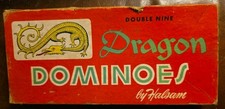 Halsam Vintage Dragon Dominoes No. 920 Double Nine 55 Pieces Complete Set
