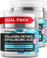 Retinol Face Moisturizer Collagen Hyaluronic Acid Anti-Aging Face Neck Cream 2PK