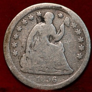 1856 Philadelphia Mint Silver Seated Liberty Half Dime
