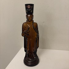 Vintage Avon Brown Glass Bottle Figure Soldier Napoleon Empty Cologne Novelty 8”