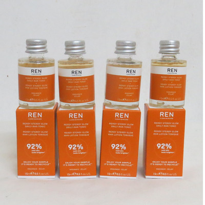 Ren Clean Skincare Ready Steady Glow Daily AHA Tonic Lotion Toner 15ml x 4 (60ml