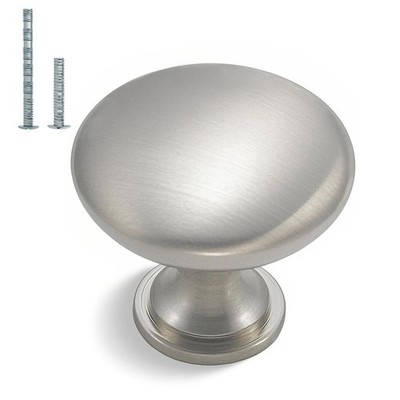 homdiy 5 Pack Round Cabinet Knobs Brushed Nickel 5 Pack, Satin