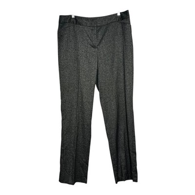 Rafaella Studio Curvy Pants Women Size 12 Black Grey Heathered Flat Front