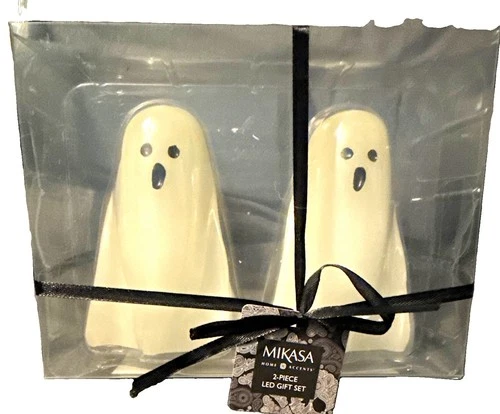 Mikasa 2-Piece Flameless LED Ghost Candle Set Halloween Decor, Boxed - product listing photo
