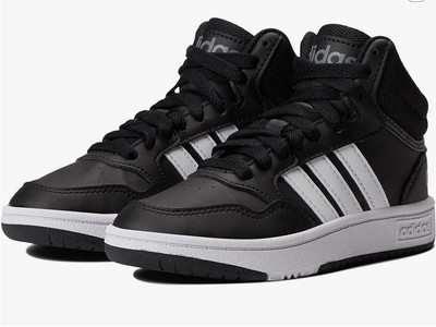 Big Kids Adidas Hoops 3.0 Mid Black/White 100% Original Brand New