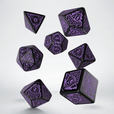 Q-Workshop NEU UND VERPACKT COC Horror on the Orient Express schwarz & lila Würfel Set (7)